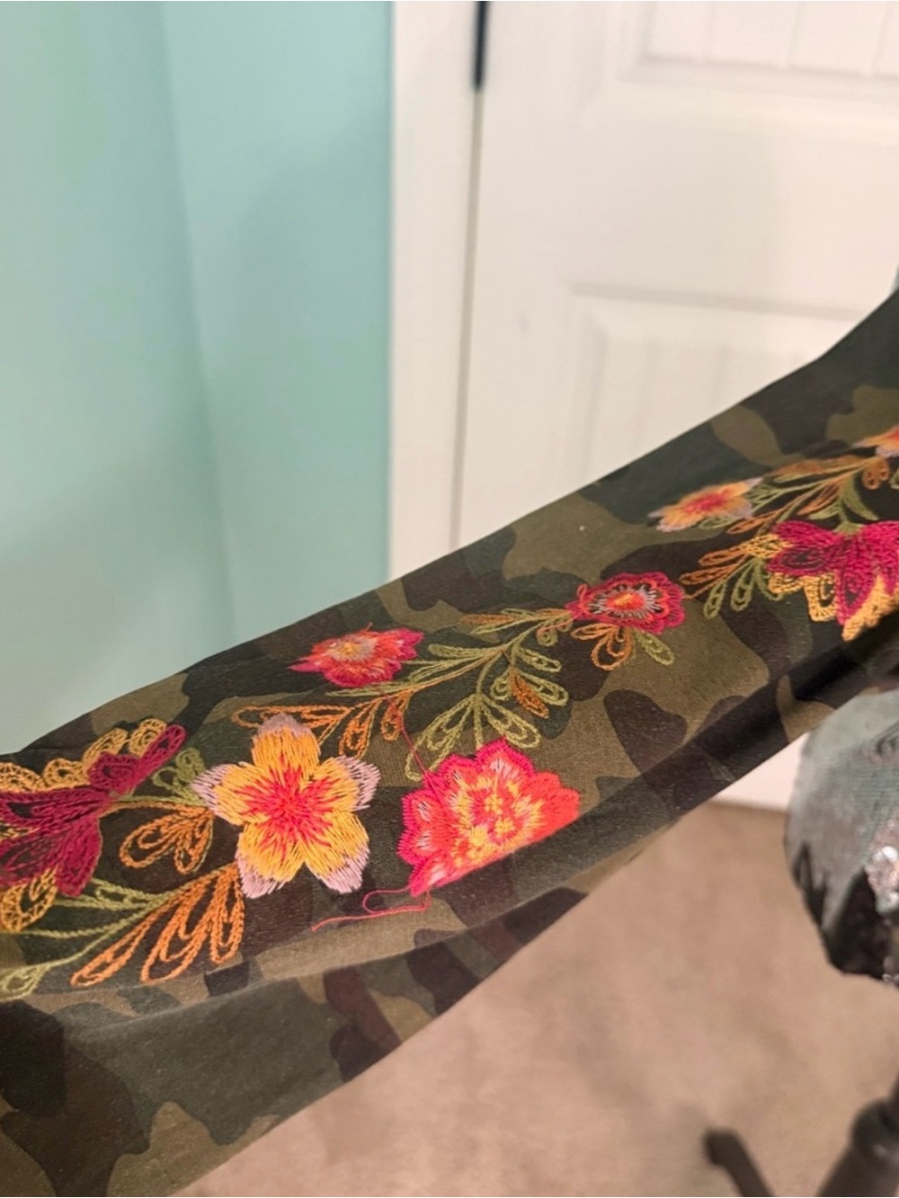 Savanna Jane Olive & Brown Camo Utility Jacket with Floral Sleeve - Picture 2 of 7